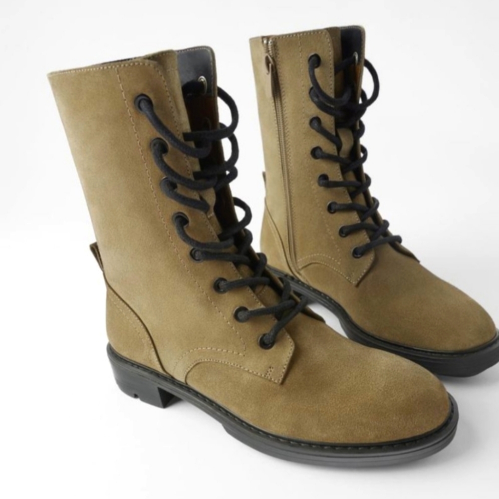 Zara SUEDE Leather Boots